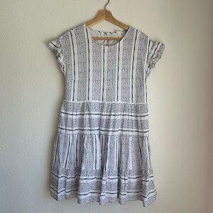 Entro Striped Ruffle Sleeve Dress